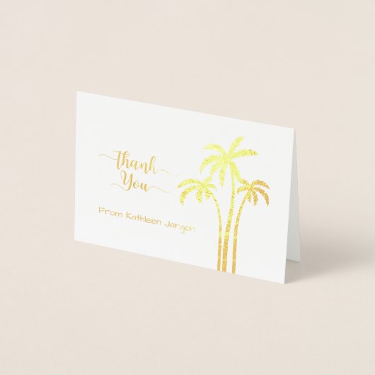 上品なヤシの木は感謝していしています 箔カード (正面)