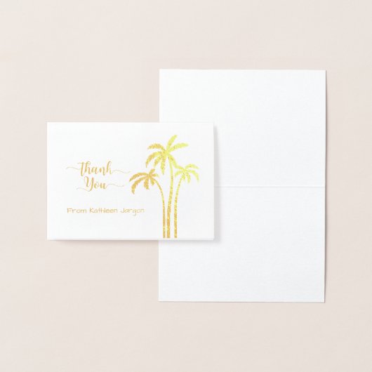 上品なヤシの木は感謝していしています 箔カード (ディスプレー)