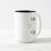 上品なユーカリグリーンのメイドオブオナー ツートーンマグカップ (正面右)