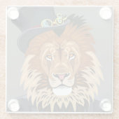 上品なライオン ガラスコースター (裏面)