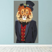 上品なライオン キャンバスプリント (インサイチュ (ウッドフロア))