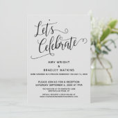 上品なライトグレーの受付のみを祝おう 招待状 (スタンド正面)