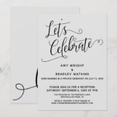 上品なライトグレーの受付のみを祝おう 招待状 (正面/裏面)