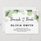 上品なラスティックユーカリの新婦とのブランチ 招待状 (正面)