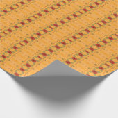 上品なラッピング紙(金ゴールドと赤) ラッピングペーパー (角)