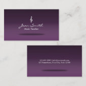 上品なラベンダーの紫色の音楽の先生の名刺 名刺 (正面/裏面)