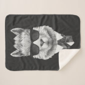 上品なラマ シェルパブランケット (正面(横))