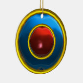 上品なルビーとサファイアジェムストーン セラミックオーナメント (右)