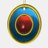 上品なルビーとサファイアジェムストーン セラミックオーナメント (左)