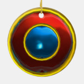 上品なルビーとサファイアジェムストーン セラミックオーナメント (裏面)