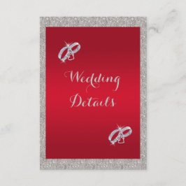 上品なルビーレッド&スパークリー結婚ブルクリスマス エンクロージャーカード