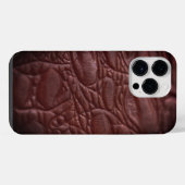 上品なレザーテクスチャ iPhoneケース (裏面横)