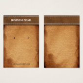 上品なレザー&紙イヤリングディスプレイカード (正面&裏面)