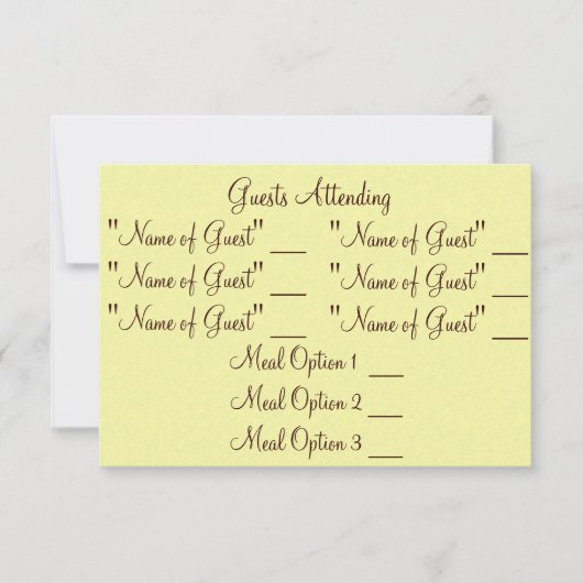 上品なレッドネックRSVP 出欠カード (正面)