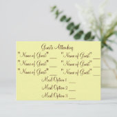 上品なレッドネックRSVP 出欠カード (スタンド正面)