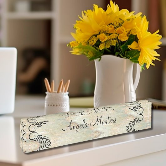 上品なレディースモノグラムエグゼクティブ デスクネームプレート