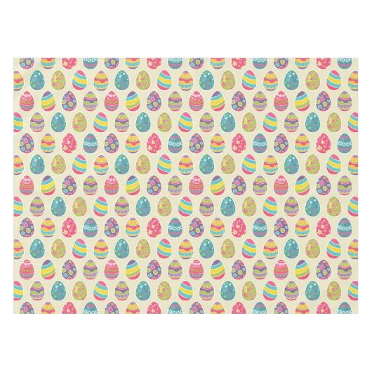 上品なレトロのイースターエッグのハッピーイースター日 テーブルクロス (正面(横))