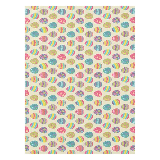 上品なレトロのイースターエッグのハッピーイースター日 テーブルクロス (正面)