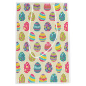 上品なレトロのイースターエッグのハッピーイースター日 ミディアムペーパーバッグ (正面)