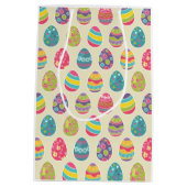 上品なレトロのイースターエッグのハッピーイースター日 ミディアムペーパーバッグ (裏面)