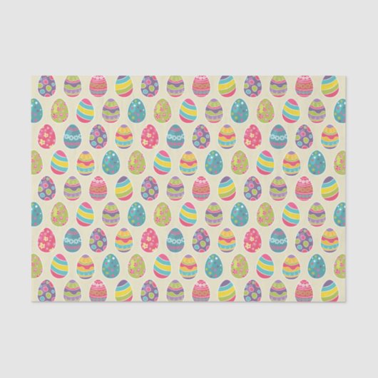 上品なレトロのイースターエッグのハッピーイースター日 薄葉紙 (正面)