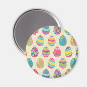 上品なレトロイースターエッグハッピーイースターデイ マグネット (正面/裏面)