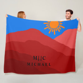 上品なレトロシンプルモノグラモダンムパーソナライズされた フリースブランケット