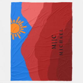 上品なレトロシンプルモノグラモダンムパーソナライズされた フリースブランケット