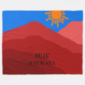 上品なレトロシンプルモノグラモダンムパーソナライズされた フリースブランケット (正面(横))