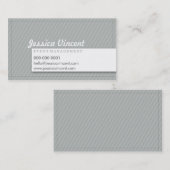 上品なレトロステッチプレーンモダンシルバーグレイ 名刺 (正面/裏面)