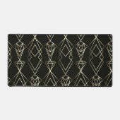 上品なレトロデザインインブラックと金ゴールド デスクマット (正面)