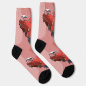 上品なレトロレッドホワイトクラシックヴィンテージ車、靴下 ソックス (右)