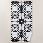 上品なレトロヴィービージオメトリックパターン ビーチタオル (正面)