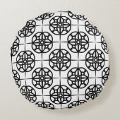 上品なレトロヴィービージオメトリックパターン ラウンドクッション (裏面)