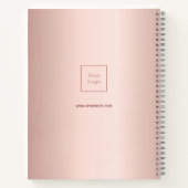 上品なロゴ ローズゴールド モノグラム エレガント ビジネス ノートブック (裏面)