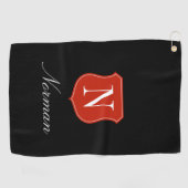 上品なロパーソナライズされたゴを持つ金ゴールドタオルのギフト ゴルフタオル (横)