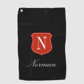 上品なロパーソナライズされたゴを持つ金ゴールドタオルのギフト ゴルフタオル (正面)