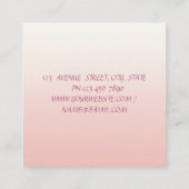 上品なロマンモダンティックウォーターカラーフローラ スクエア名刺 (裏面)