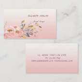 上品なロマンモダンティックウォーターカラーフローラ 名刺 (正面/裏面)