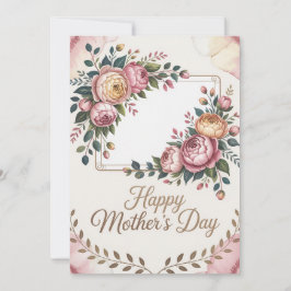 上品なローズフレームの母の日カード シーズンカード
