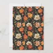 上品なワイルドフラワーバラフラワー結婚ズ セーブザデート (裏面)