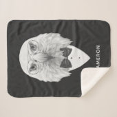 上品なワシのポートレート|はあなたの名前を加えます シェルパブランケット (正面(横))