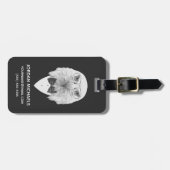 上品なワシのポートレート|はあなたの名前を加えます ラゲッジタグ (正面横)