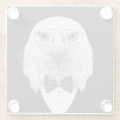 上品なワシのポートレート ガラスコースター (裏面)