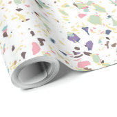 上品なヴィンテージの大理石のterrazzoのパステル調のデザイン ラッピングペーパー (ロールコーナー)