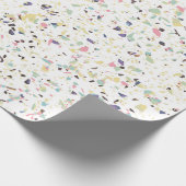 上品なヴィンテージの大理石のterrazzoのパステル調のデザイン ラッピングペーパー (角)