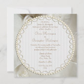 上品なヴィンテージの婚礼衣裳の結婚式 招待状 (裏面)