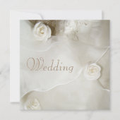 上品なヴィンテージの婚礼衣裳の結婚式 招待状 (正面)