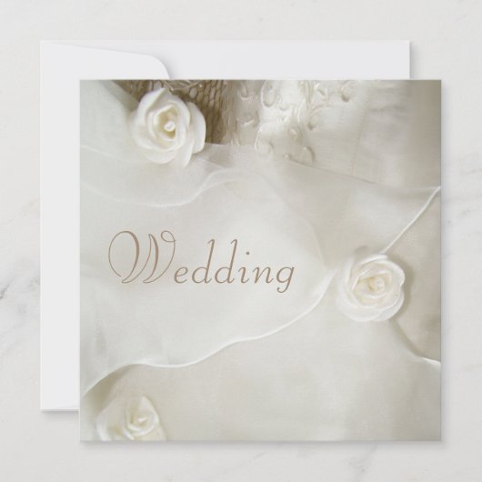 上品なヴィンテージの婚礼衣裳の結婚式 招待状 (正面)