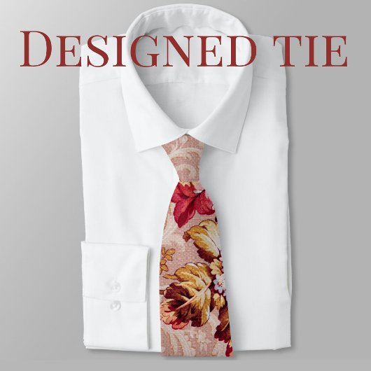 上品なヴィンテージの花柄と背クール景 ネクタイ